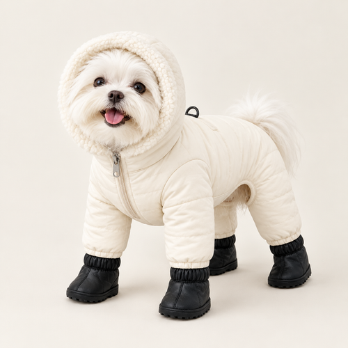 Maltese in the Furnook Snow Suit, Cream