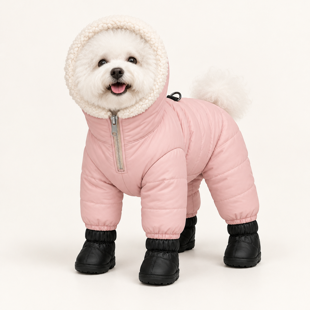 Bichon Frise in the Furnook Snow Suit, Blush